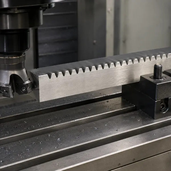 gear rack end face machining half-tooth joint